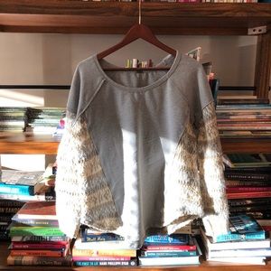 Grey Sweatshirt with Sweater Cutouts